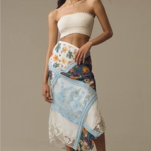 Anthropologie Printed Mermaid Maxi Skirt